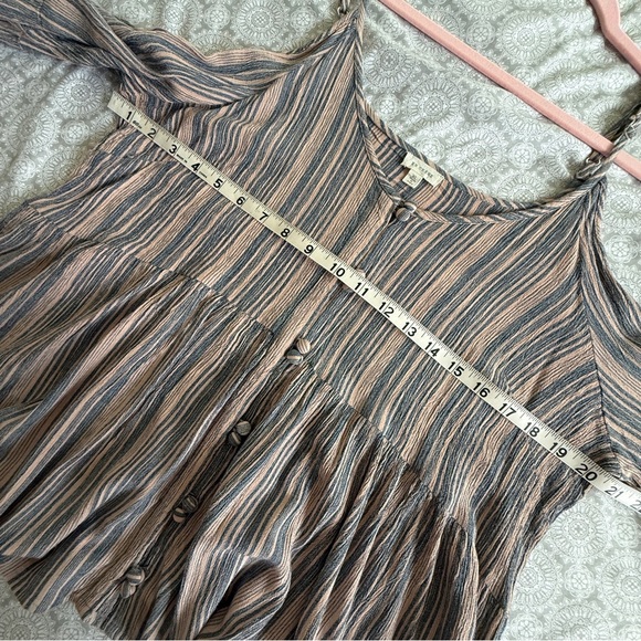 En Crème Striped Boho Cold-Shoulder Top Size XL - Picture 5 of 7